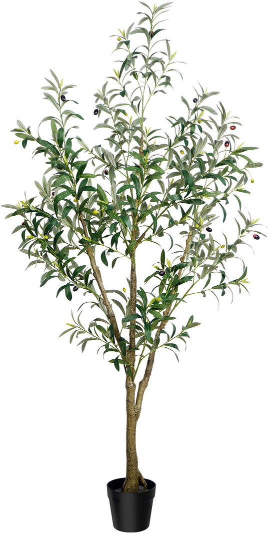 Lily Manor Faux Olive Tree Plant in Plastic Nursery Pot Green 160cm/5.25ft