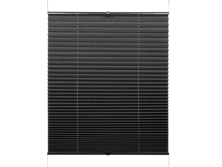 Plissee GARDINIA schwarz , schwarz, B:80cm H:130cm, Obermaterial: 100% Polyester, Plissees, Plissee, verschraubt, dezenter Abdeckleiste gegen Staubschutz