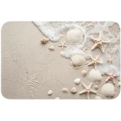 WC-VORLEGER Muscheln - Seesterne - Strand Toilettenvorleger 60x40 cm