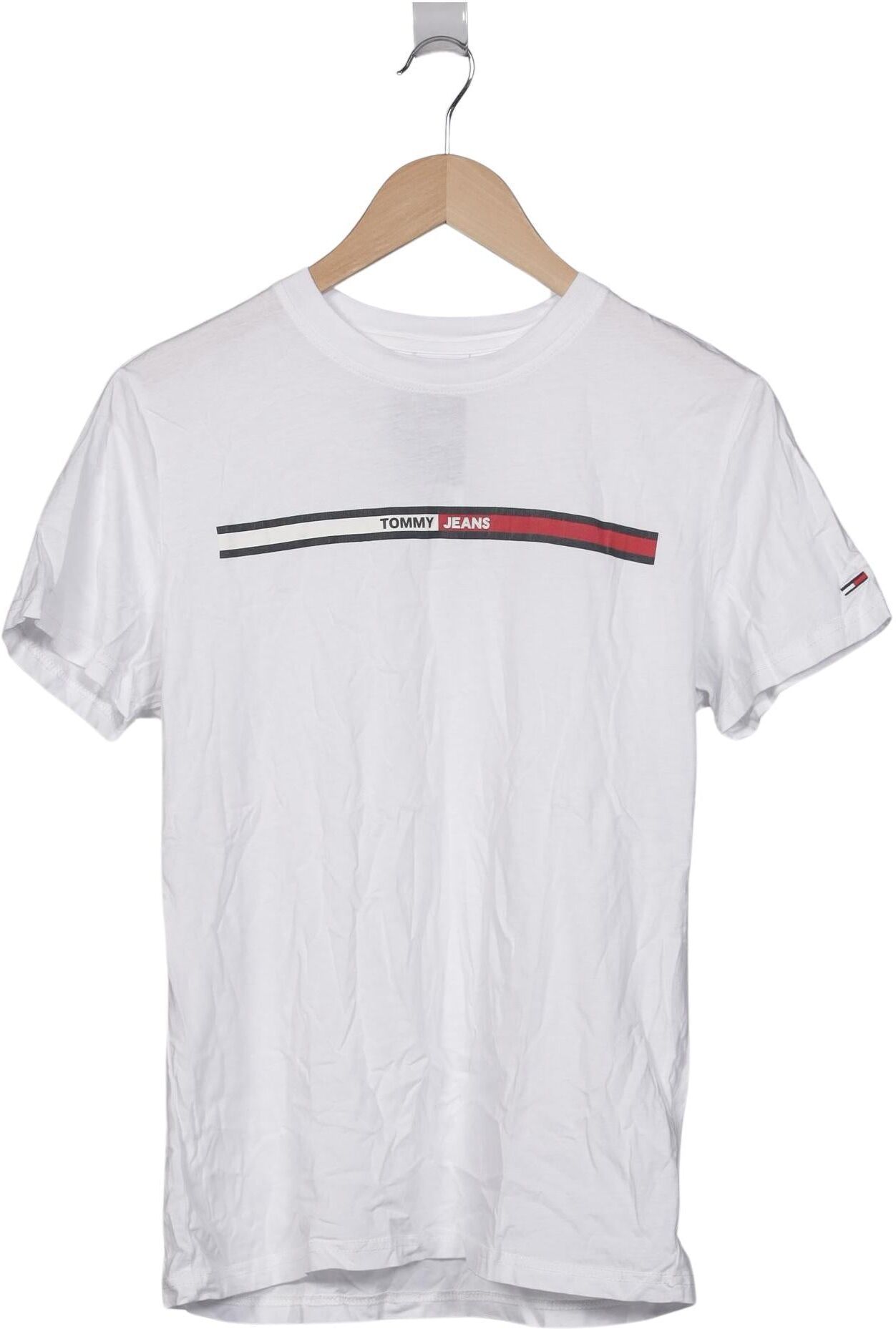 Tommy Jeans Herren T-Shirt, Weiß, Gr. M, Baumwolle - Second Hand
