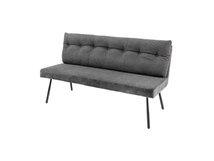 Riess Ambiente Sitzbank Big George - 160cm - anthrazit - Samt Metall-Beine montiert geliefert, hohe Belastbarkeit, hoher Komfort, Taschenfederkern, modernes Design, angenehme Haptik