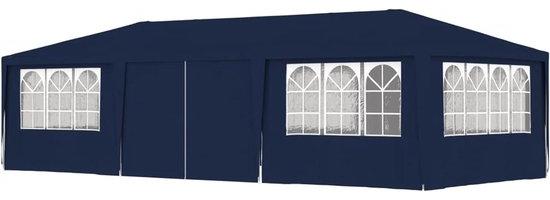Pavillon mit Wänden - Wasserfest und winddicht - 4 x 9 Meter - Blau