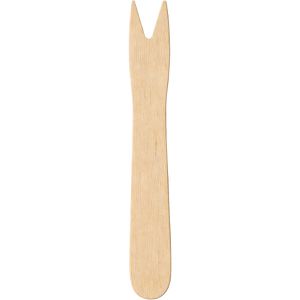 Papstar Einwegbesteck pure 84842, aus Birkenholz, Pommesgabeln, 8,5 cm, 1000 Stück