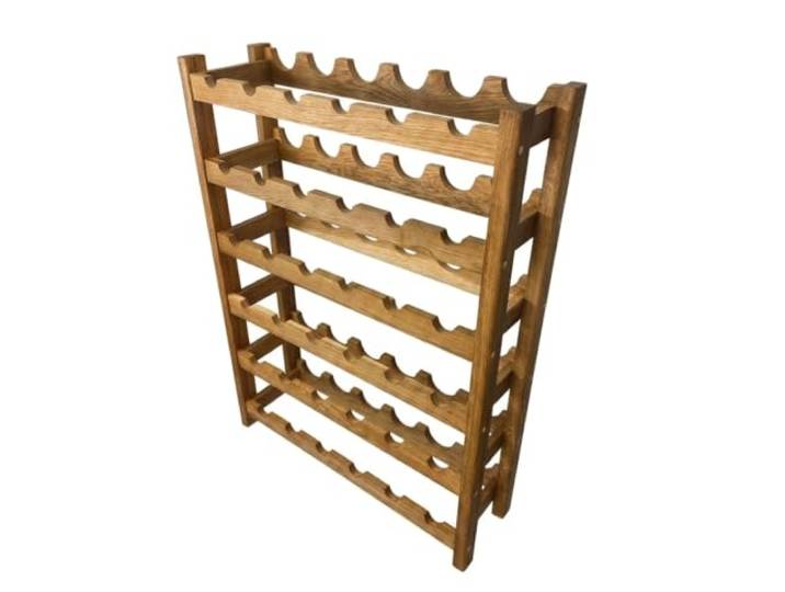 HolzGarden Weinregal Eichenholz für 16 Flaschen Natur 53x65x23 cm Flaschenregal Weinständer Horizontale Flaschenlagerung Profilierte Ablagen Für Küche Weinkeller Hausbar