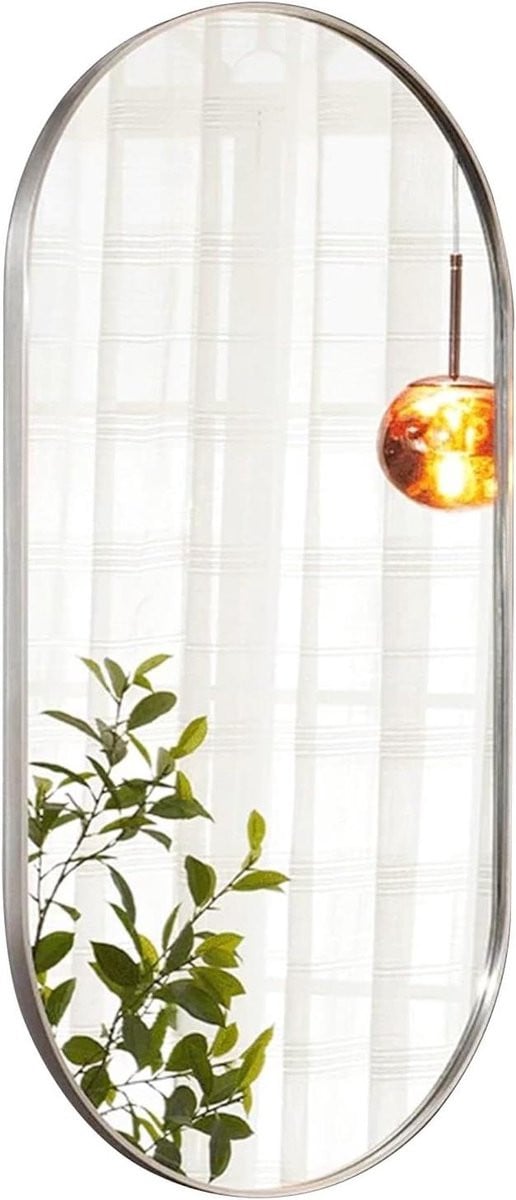 Zilveren Wandmontage Spiegel voor de Badkamer met HD Reflectie, 40 x 80 cm