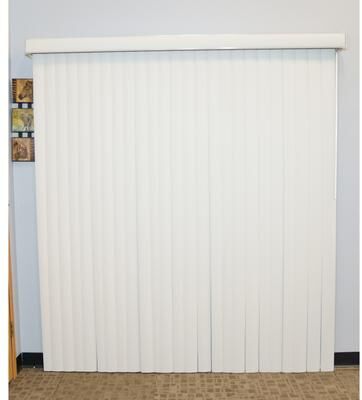 BlindDen Off-White Solid Vinyl Vertical Blind, CORDLESS
