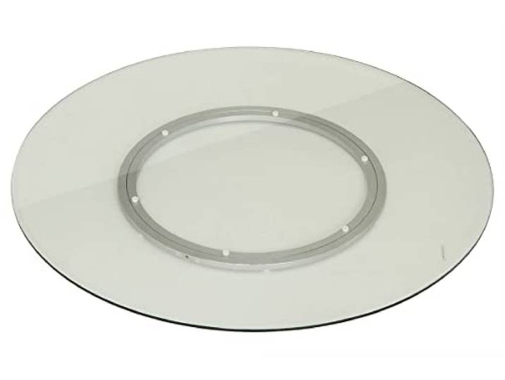 Hespéride - Plateau Tournant Mobile En Verre et Structure Aluminium Diametre 70 cm - D. 70 x H. 0\,5 cm