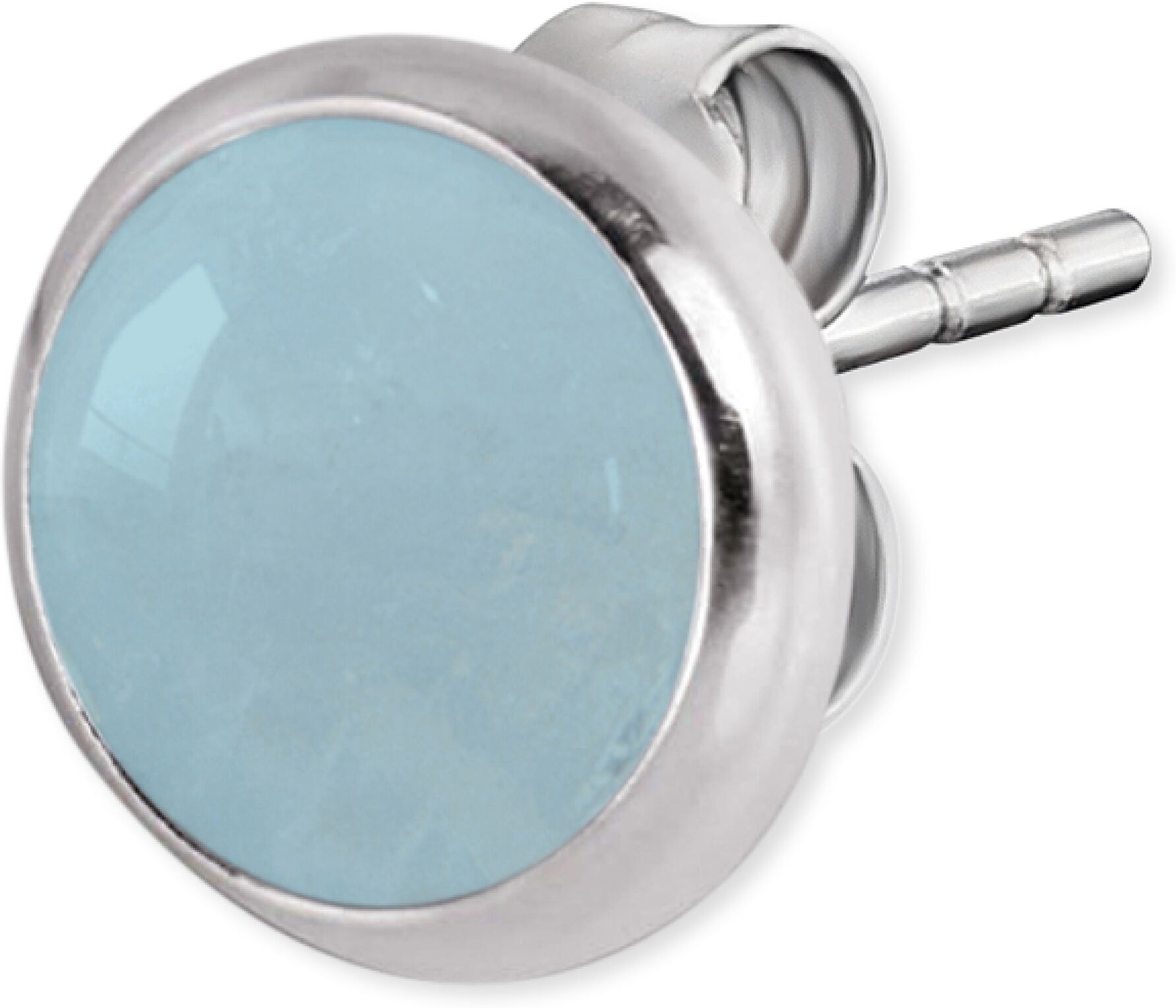 Paar Ohrstecker ENGELSRUFER "POWERFUL STONE BLAUER ACHAT", bunt (silberfarben, blau, blau), Ohrringe, Damen, 10mm, Silber 925 (Sterlingsilber), Paar Ohrstecker, mit Achat