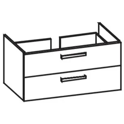 Artiqua 411 Waschtischunterschrank für D-Code 034210 Graphit Struktur quer, 411-WU2L-D32-7098-401 411-WU2L-D32-7098-401