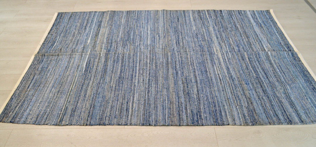 Designs Emporium Striped Hand Woven Kilim Area Rug Blue/Grey Rectangle 150 x 240cm