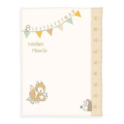 Herding 1540223014 - babybest® Meilensteindecke Monatsdecke Waldfreunde, Soft-Peach, 75x100cm