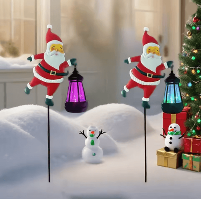 Inspire Essentials Santa Solar Kettle Garden Light Outdoor Christmas LED Decor a