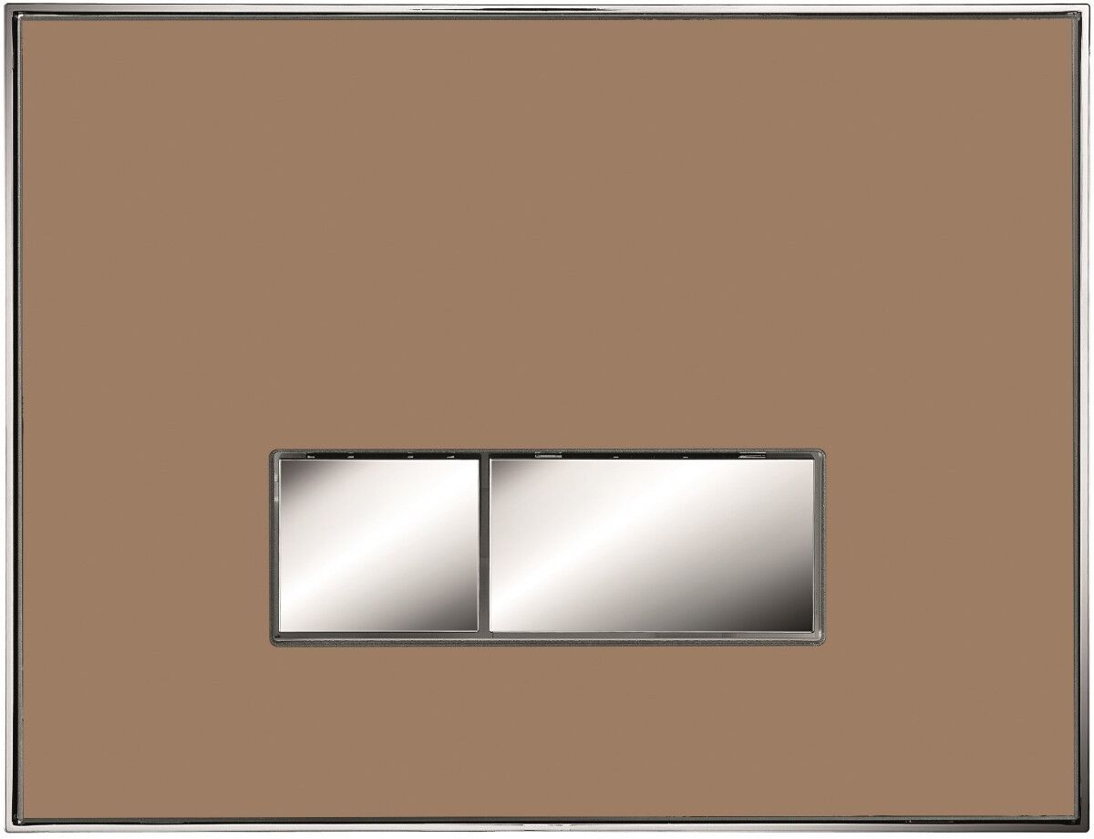 Neuesbad Betätigungsplatte mit eckigen Tasten, MDF, Farbe: Taupe, Tasten: chrom glanz NB115788115-E-Taupe