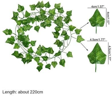 Uplifted Finds Ivy Green Fake Leaves Garland   Artificial Vine Foliage & Rattan String 2.2m