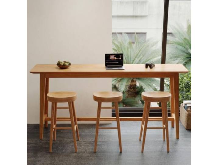 Bartisch Stehtisch Hochtisch Holz Rechteckig Schmal Küche Bistrotisch Theke Tresen Esstisch für Wohnzimmer Balkon Terrasse Esszimmer Raumteiler Kleine Wohnung Flur Anrichte Beistelltisch