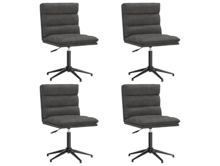 POUFGDR Essstühle, 4 Stück, Schwarz, Kunstleder Schmutzabweisendes Kunstleder, Metall- und Holzrahmen, dicke Schaumstoffsitzfläche, höhenverstellbar, Wohnzimmer, Gästezimmer