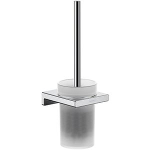 hansgrohe WC-Bürste AddStoris, weiß / verchromt, mit Kunststoffborsten & Glas-Bürstenhalter