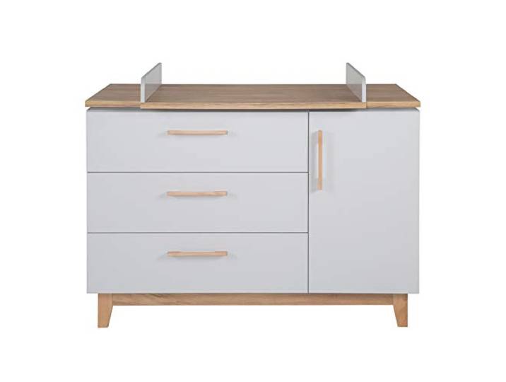 roba Wickelkommode mit Wickelansatz 'Caro' mit Soft-Close, 1 Tür, 3 Schubladen, Wickelhöhe 94 cm