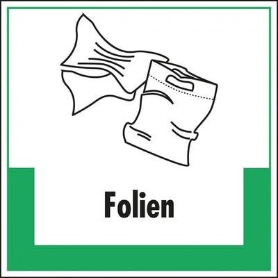 Schild I Abfallkennzeichen Folien, mit Symbol und Text, Kunststoff, 400x400mm