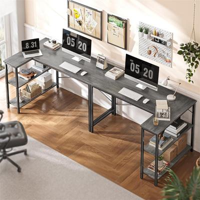 No 47 Inches Computer Desk with Reversible Storage Shelves