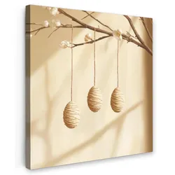 LEINWANDBILD Beige - Osterkuchen - Eier Deko Wohnzimmer 20x20 cm
