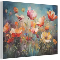 AKUSTIKBILD Blumen - Aquarell - Kunst - Botanisch - Natur Gemälde 80x60 cm