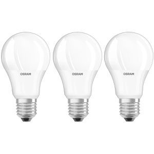 OSRAM LED-Lampe Base Classic A, E27, 8W ersetzt 60W, warmweiß, 3 Stück