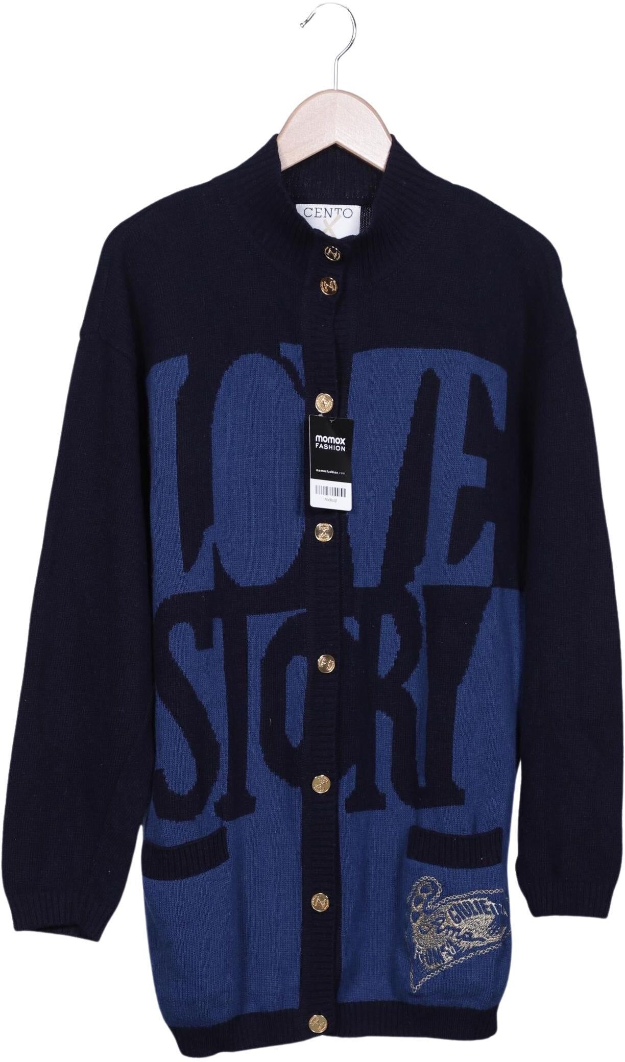 Iceberg Damen Strickjacke, Marineblau, Gr. EU 40 (IT 46), Schurwolle - Second Hand