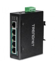 TRENDnet Unmanaged Gigabit Ethernet 10/100/1000 Vollduplex Power over PoE Rack-Einbau Wandmontage 5-Port Industrieller PoE+ DIN-Rail-Switch (TI-PG50)