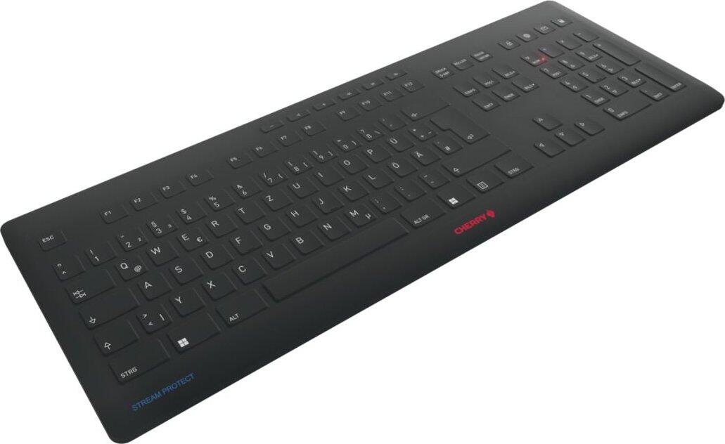 CHERRY Stream Protect kabellose Tastatur - Deutsch - Schwarz JK-8552DE-2