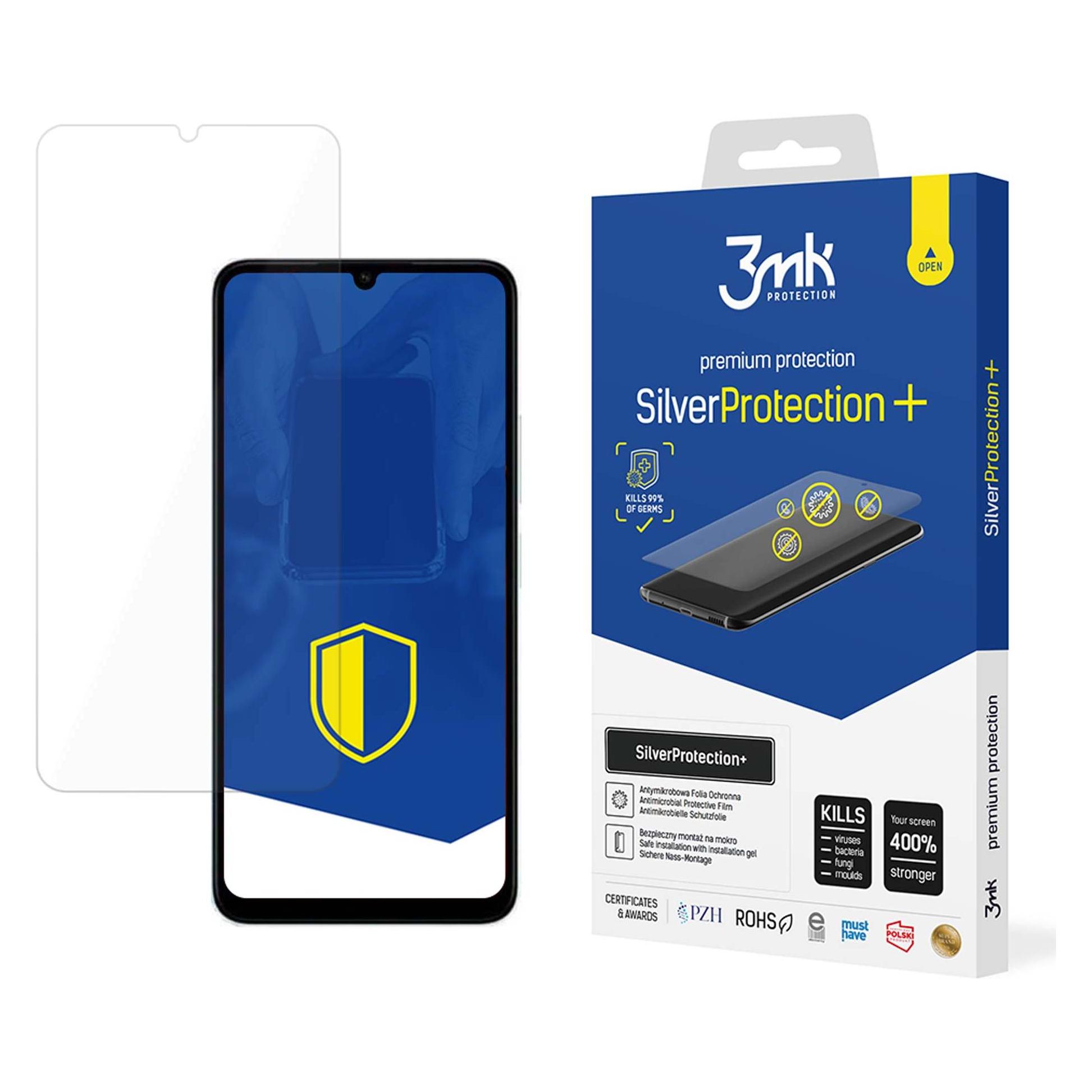 3MK SilverProtect+ Poco C65 Folia Antymikrobowa montowana na mokro (1 Stk., Xiaomi Poco C65, Xiaomi Redmi 13C) (153759)