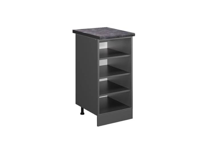 Vicco Küchenregal R-Line , Anthrazit/Anthrazit 40 cm Offener Stauraum · Arbeitsplatte Anthrazit · Höhenverst. Füße · 3 Einlegeböden · Alles griffbereit