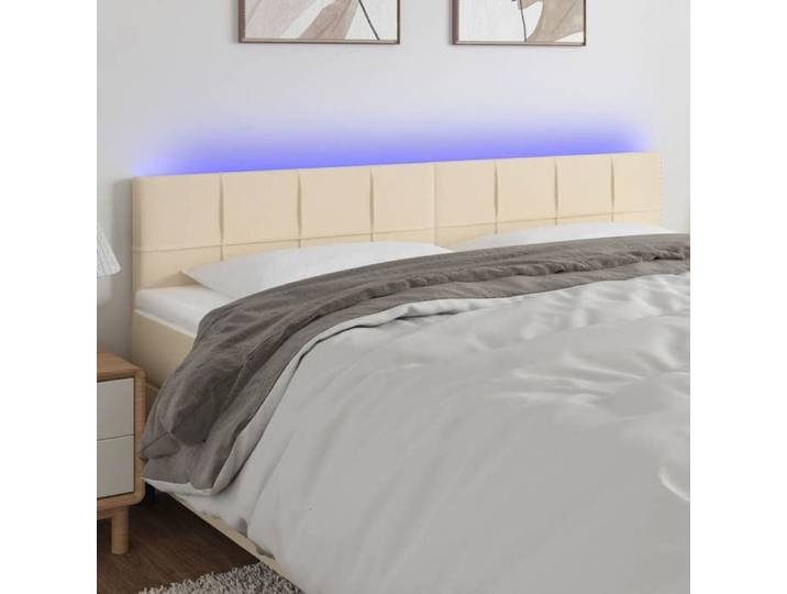 Tête de Lit à LED Meuble de Chambre à Coucher Accessoire de Lit Double Tête de Cadre de Lit Intérieur Crème 3121623