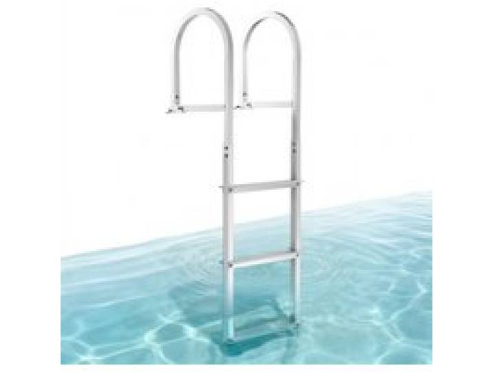 VEVOR Dockleiter 3 abnehmbare Stufen 227 kg Tragkraft, Ponton-Bootsleiter aus Aluminiumlegierung mit 8 cm breiter Stufe und rutschfester Pedalen, für das Einsteigen in Schiffe/Seen/Schwimmbäder