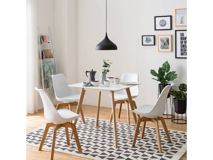 Esstisch Osiek 80 x 80 cm Braun/Weiß
