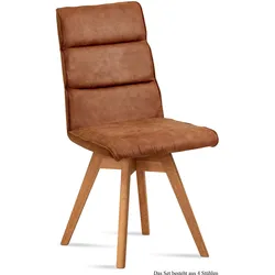 ESSZIMMERSTUHL drehbar (4er-Set) Doris 47x92x60 Eiche geölt/Cognac