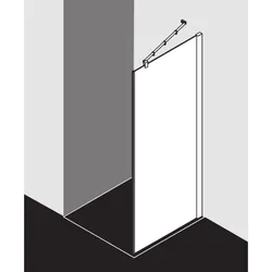 Kermi Pasa XP Seitenwand PXTWD10020VYK 100x200cm, silber glanz, ESG SR OpacoClean, auf Duschwanne