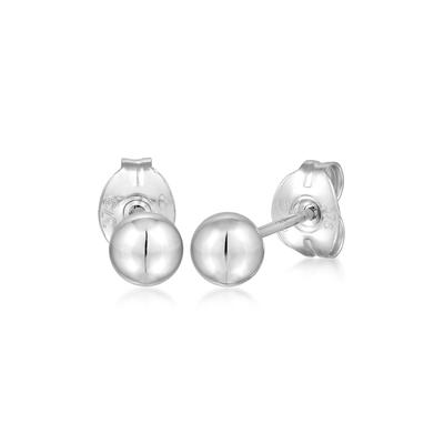 Paar Ohrstecker ELLI PREMIUM "Ohrringe Ohrstecker Kugel Ball 4 mm 375 Weißgold" Gr. 3,5, weiß, Ohrringe, Damen, 3,5, Weißgold 375