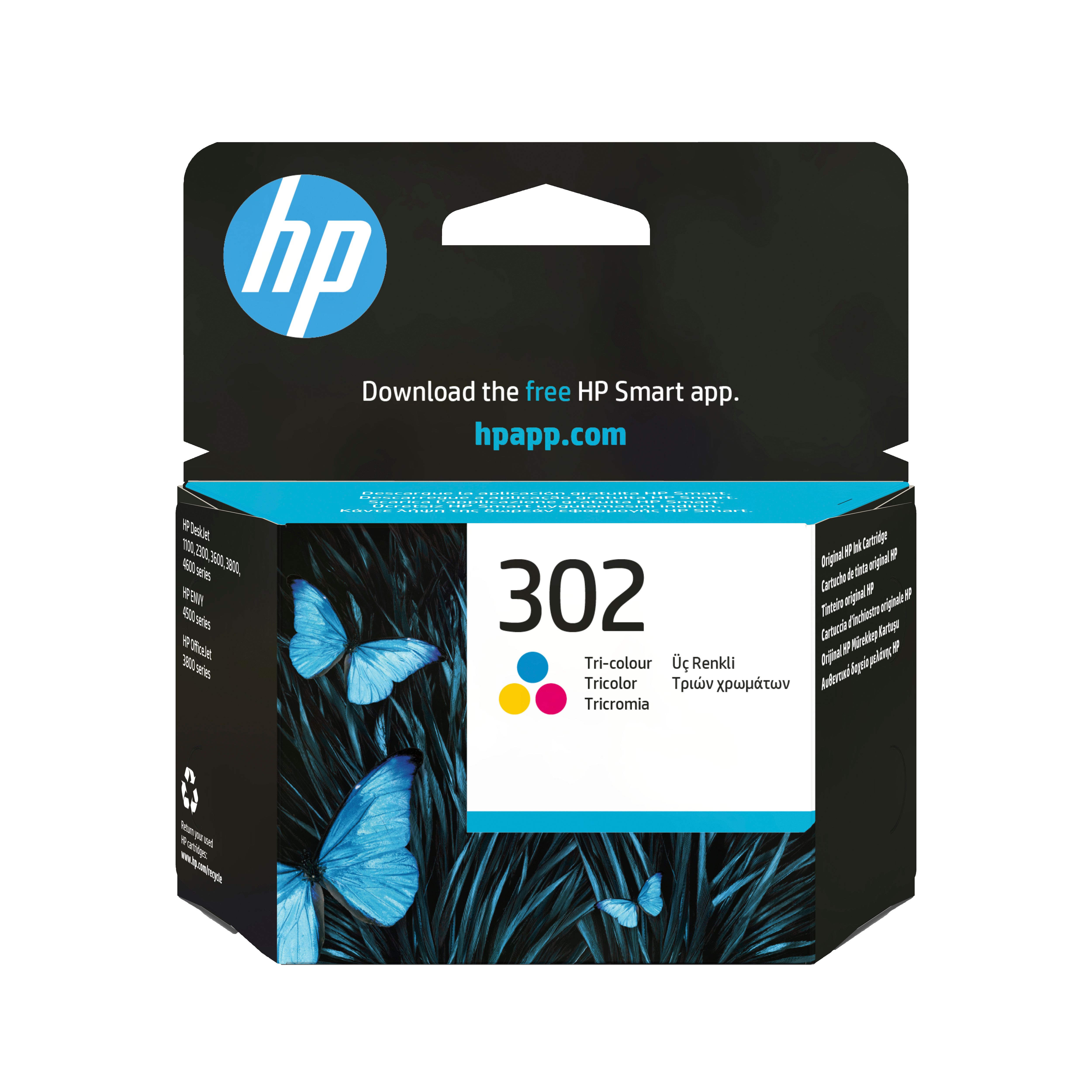 HP Nr.302 Druckerpatronen Cyan, Magenta, Gelb F6U65AE