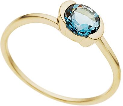 Goldring FIRETTI "Schmuck Geschenk Gold 333 Damenring Goldring Edelstein Farbstein" Gr. 18, gold (gelbgoldfarben, blau), Fingerringe, Damen, 18, Gelbgold 333, 1,5mm, Goldring, mit Blautopas (behandelt)