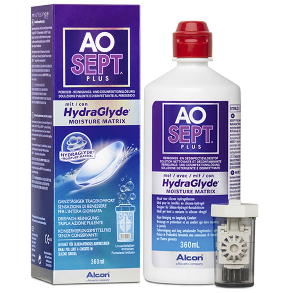 Aosept plus HydraGlyde Lösung 360 ml