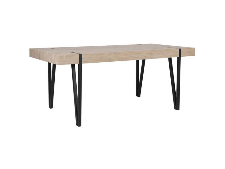 ESSTISCH 180/90/75 cm Hellbraun, Schwarz Rechteckig Adena