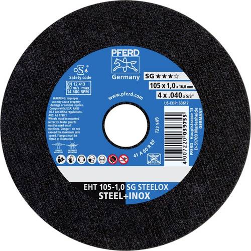 PFERD TOOLS EHT 105-1,0 SG STEELOX/16,0 69121043 Trennscheibe gerade 105mm 25 St. Edelstahl, Stahl