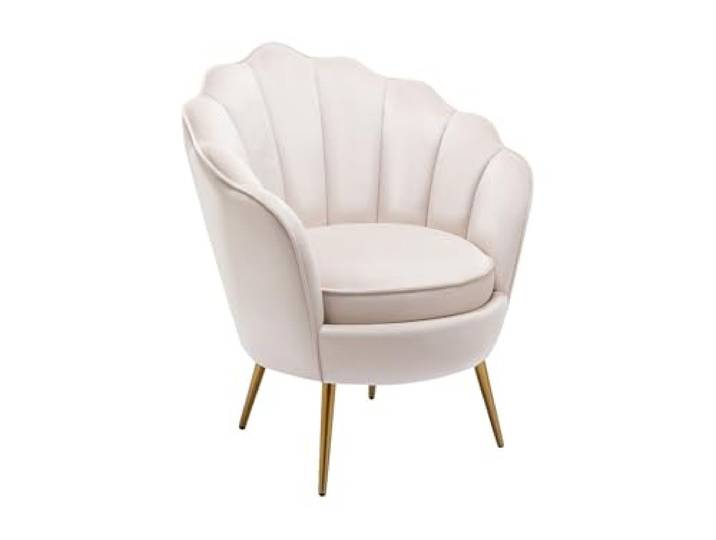 Vente-unique - Sessel mit gerader Rückenlehne 1 Lalea - Samt - beige