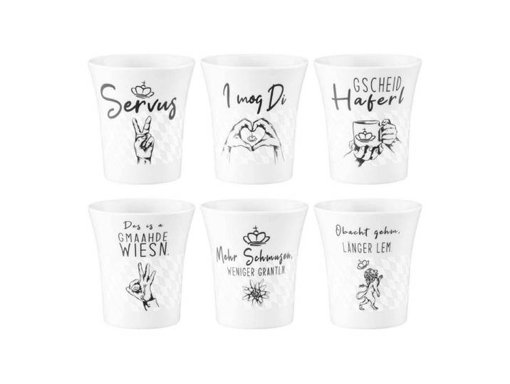 Seltmann Weiden Becher Bayern Henkelbecher 400 ml 6er Set, 6-tlg., Porzellan