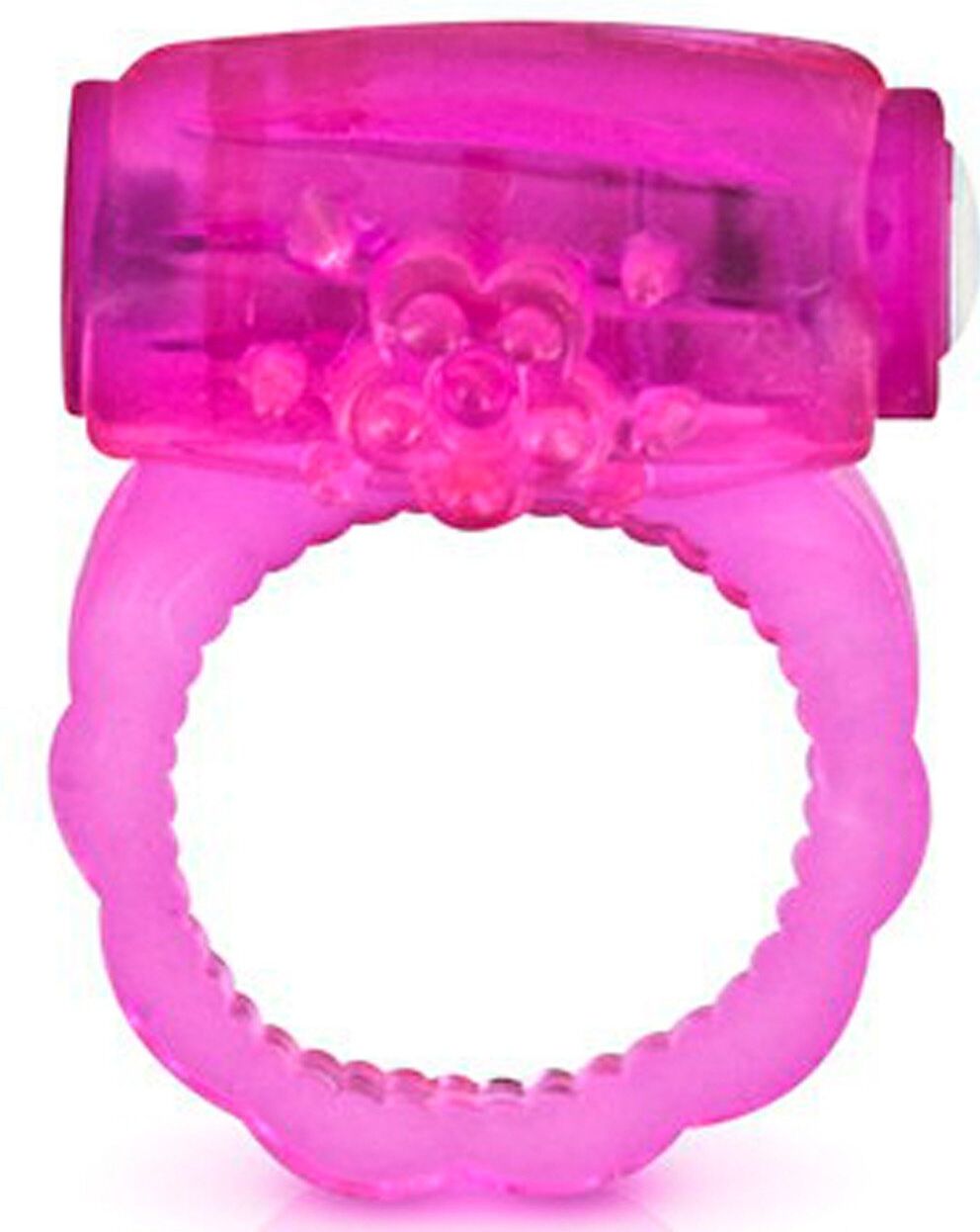 Glamy Cockring rose vibrant avec stimulation du clitoris