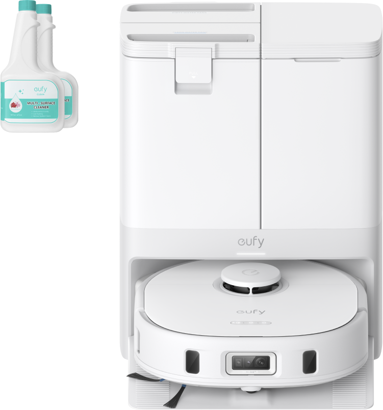 eufy X10 Pro Omni (Blanc) +  Solution de nettoyage des sols durs (2 bouteilles)