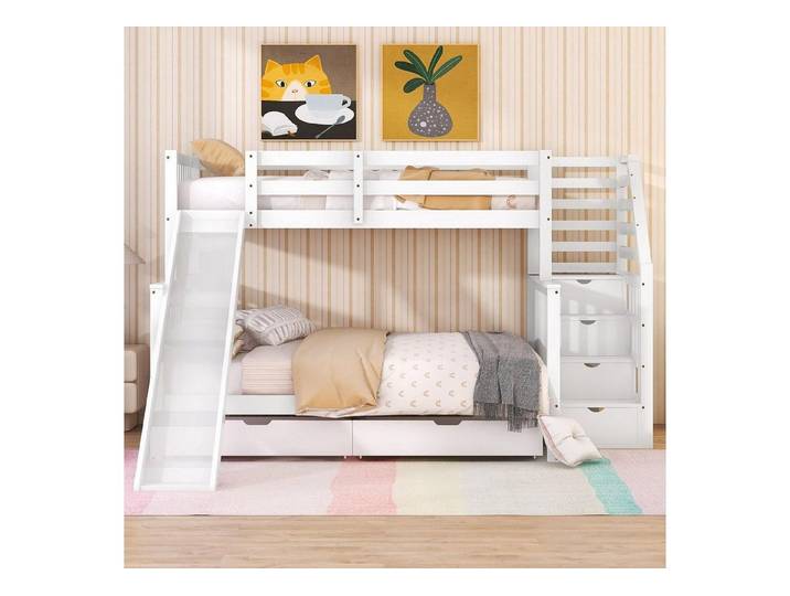 LuxusKollektion Etagenbett Etagenbett Haus mit Rutsche & Schubladen (1-St)