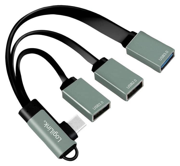 LogiLink UA0361 USB-C hub met hoekconnector, 4 poorten