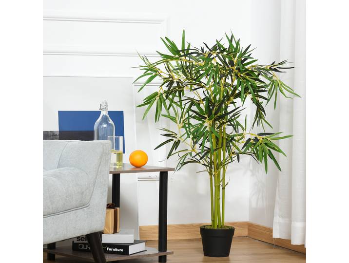 Bambou Artificiel 1,2m 552 Feuilles Pot Noir